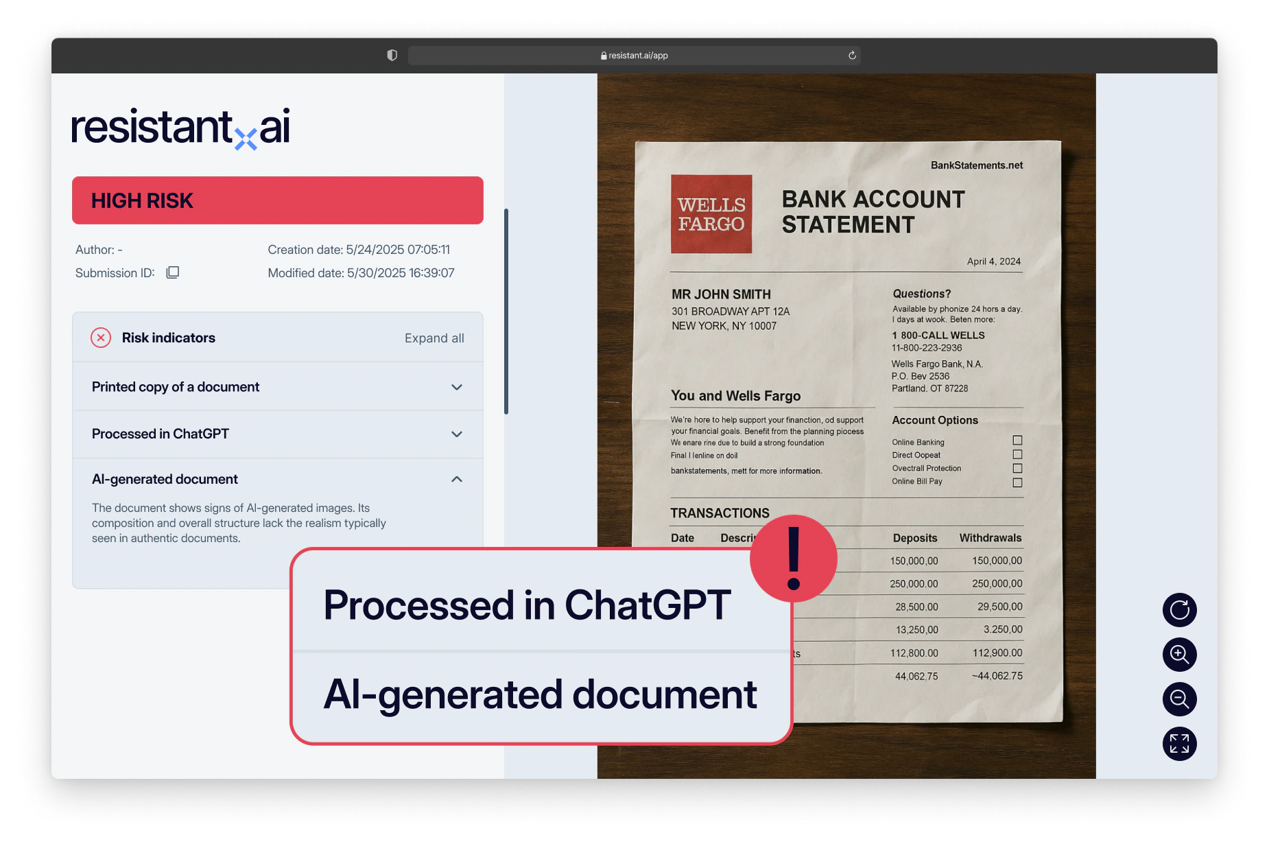 screenshot of Resistant AI